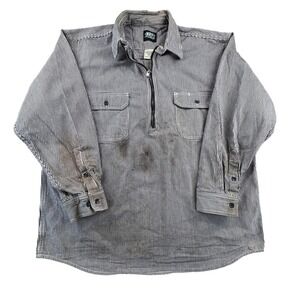 Key Workwear Striped hickory‎ logging Shirt Long Sleeve Men Size XL workwear